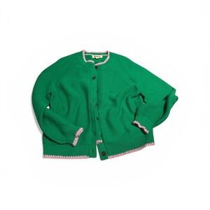 Boden Emerald Cardigan with Soft Pink Accents